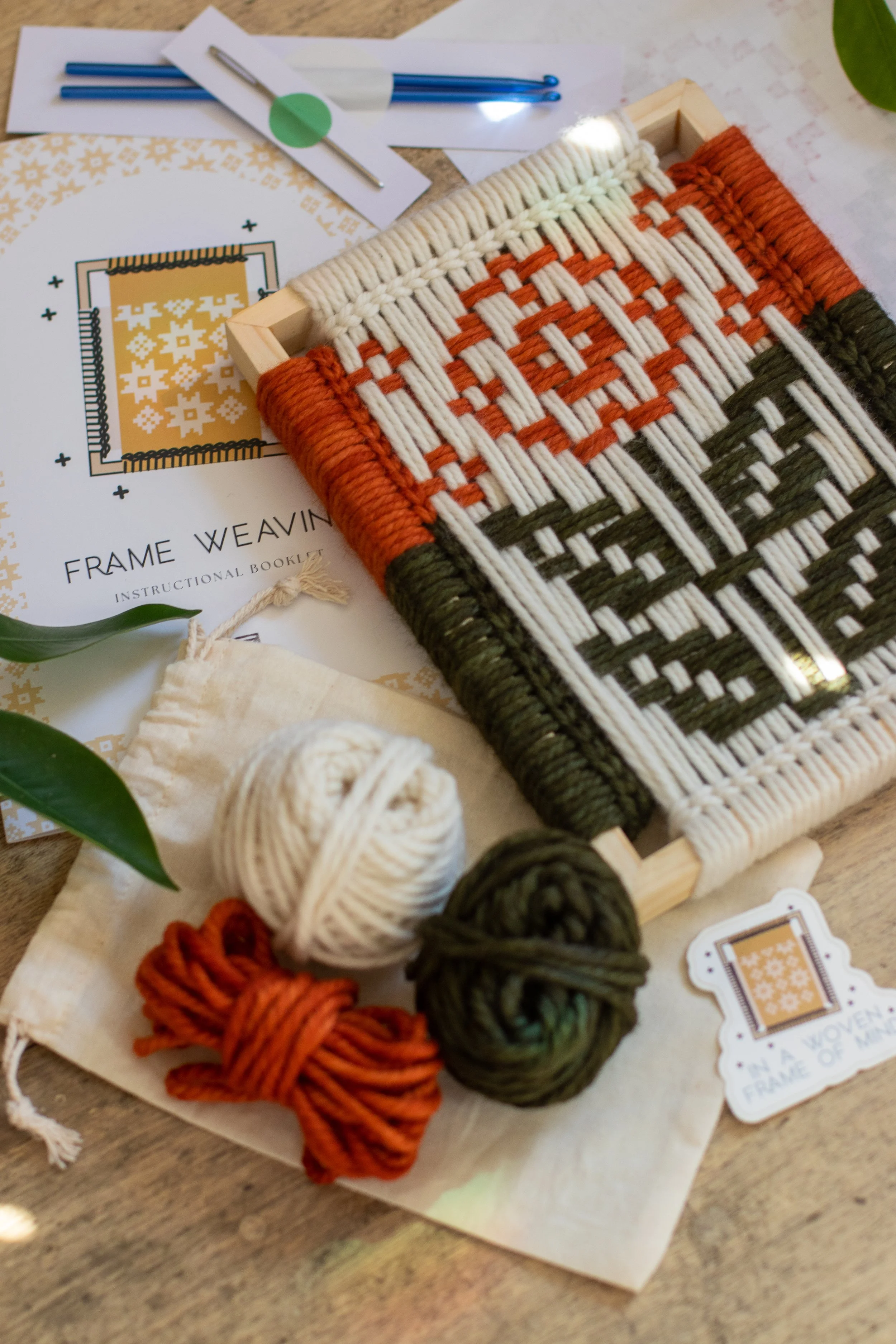 Poppy: Weave by Number. Frame Weaving Kit. Supplies + Instructions